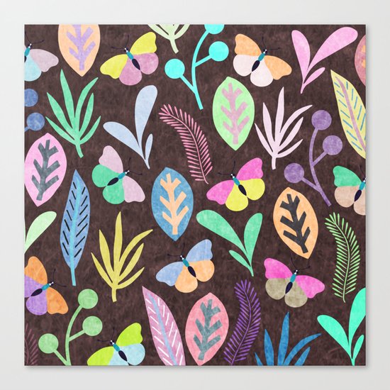 Flower and Butterfly III Canvas Print