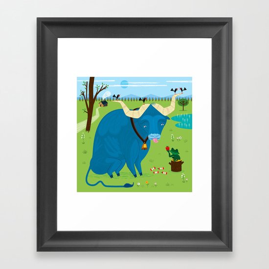 The Ox and The Frog Framed Art Print