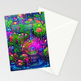 Neon garden Stationery Card