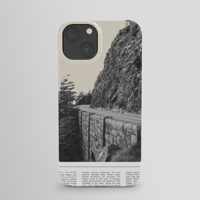 Oregon Coast Black and White iPhone Case