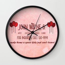 John Wayne G's Card Wall Clock | Serial, True, Creepy, Killer, Real, Criminal, Nightmare, Murder, Artist, Pink 