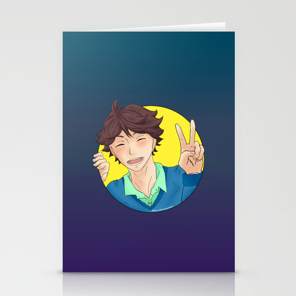 pic Oikawa Peace Sign Haikyuu oikawa tooru haikyuu circle peace sign stationery cards by anywayimnikki