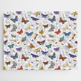 Magical Wild Butterflies Cottage Garden Floral Jigsaw Puzzle