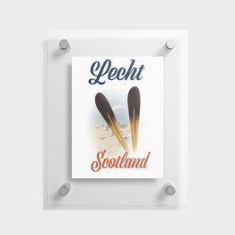 Lecht Scotland Ski poster travel art Floating Acrylic Print