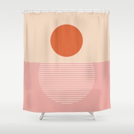 Abstraction_SUNSET_REFLECTION_POP_ART_Minimalism_002A Shower Curtain