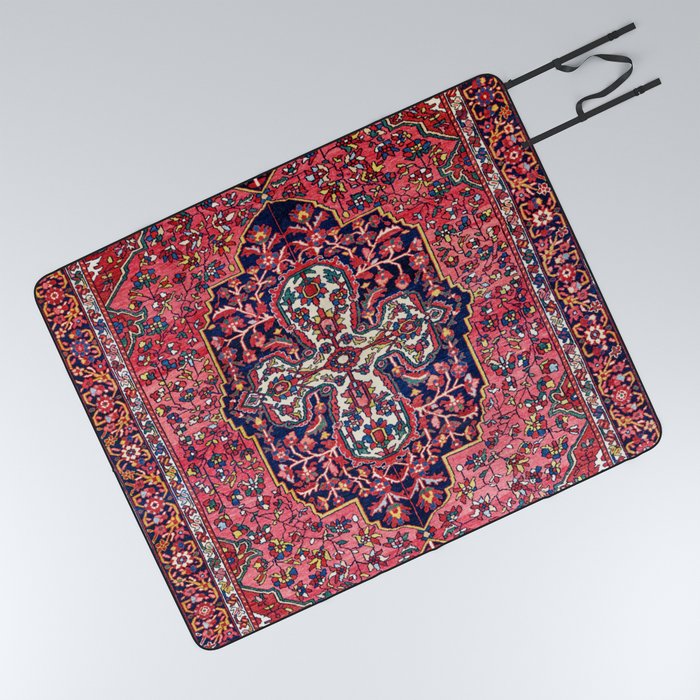 Bakhtiari West Central Persian Antique Rug Print Picnic Blanket