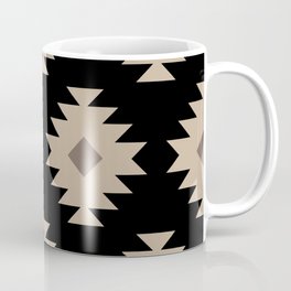 Southwestern Pattern 521 Black and Beige Coffee Mug | Pattern, Nativeamerican, Western, Geometric, Buffalo, Southwest, Native, Black, Southwestern, Curated 