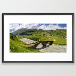 Monumental stone bridge crossing the Posterial Rhine Framed Art Print