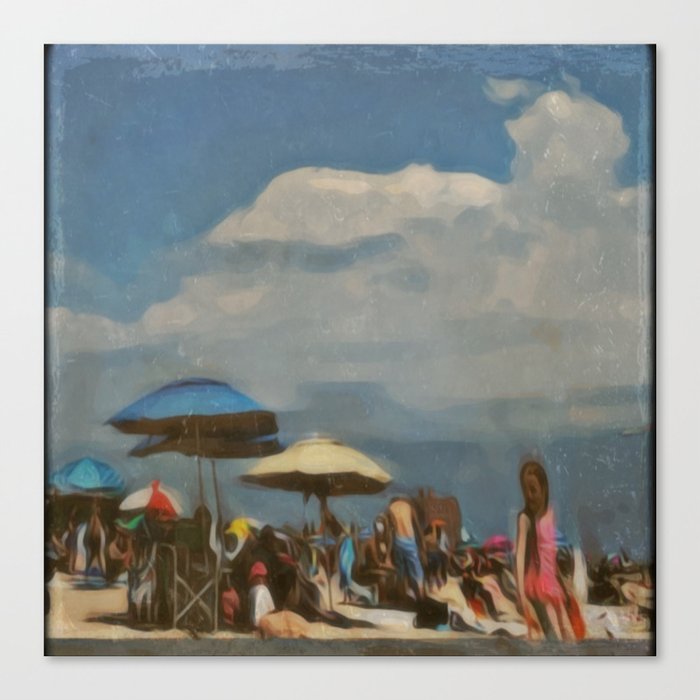 I Miss the Beach, Photo of Coney Island Beach Canvas Print