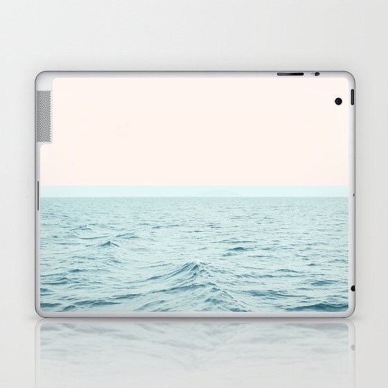Sea Breeze, Minimal Nature Ocean Photography, Scenic Landscape Pastel Luxe Sea Laptop & iPad Skin