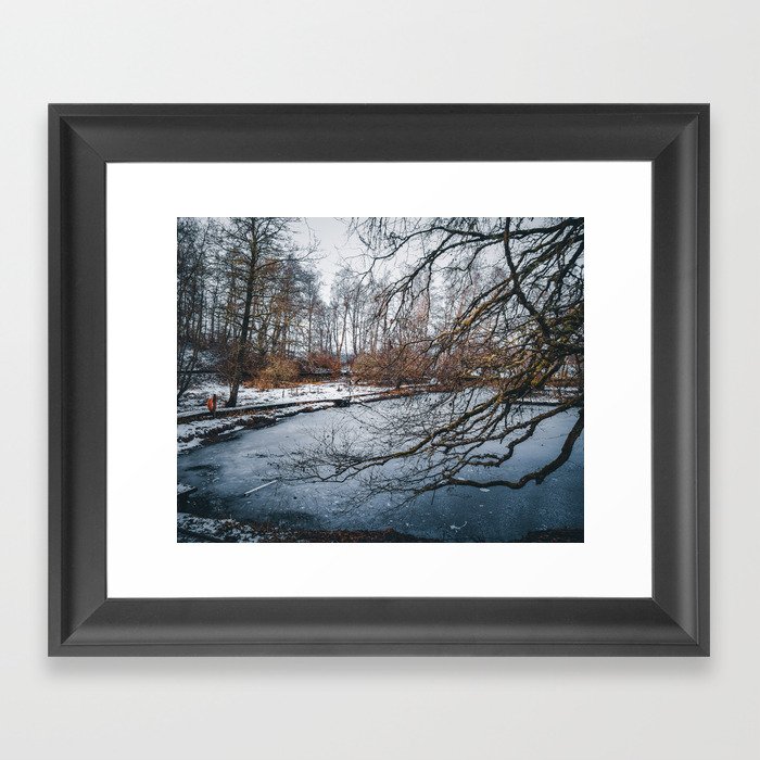 Scotland Highlands Frozen Lake Framed Art Print