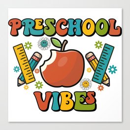 Preschool vibes school designs pencils Canvas Print