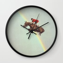 Horse over rainbow Wall Clock