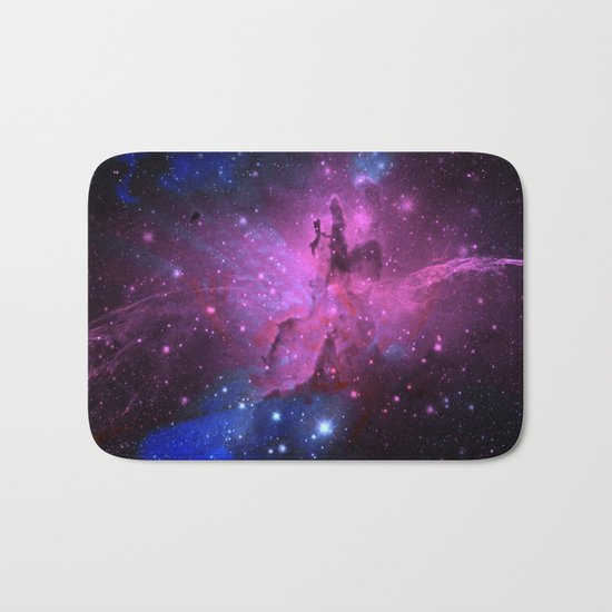 Pink N Blue Floral Space Explosion Bath Mat
