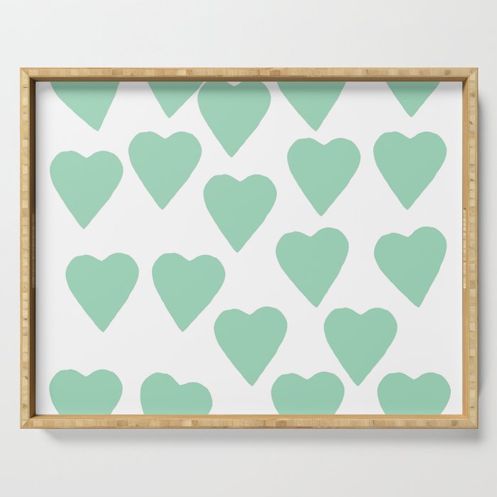 Hearts Mint Serving Tray