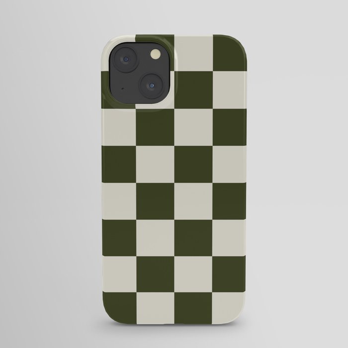 Checkered (Olive Cream) iPhone Case