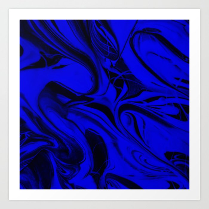 Black And Blue Swirl Abstract Blue And Black Mixed Paint