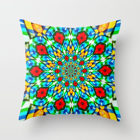 Folded Fabric Flower Throw Pillow
