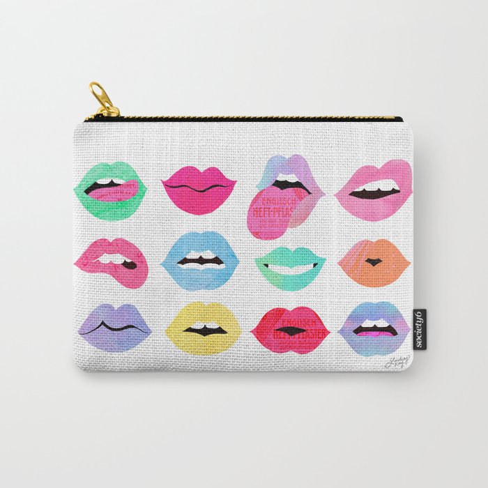 Rainbow Lips of Love Carry-All Pouch