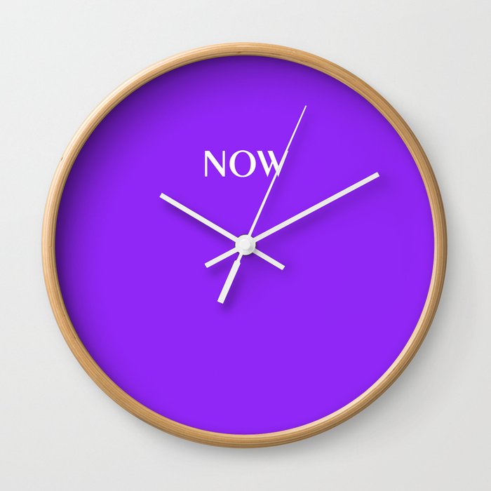 NOW GLOWING PURPLE solid color Wall Clock