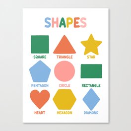 Shapes Poster - Colorful Geometry Education Nursery Prints Canvas Print