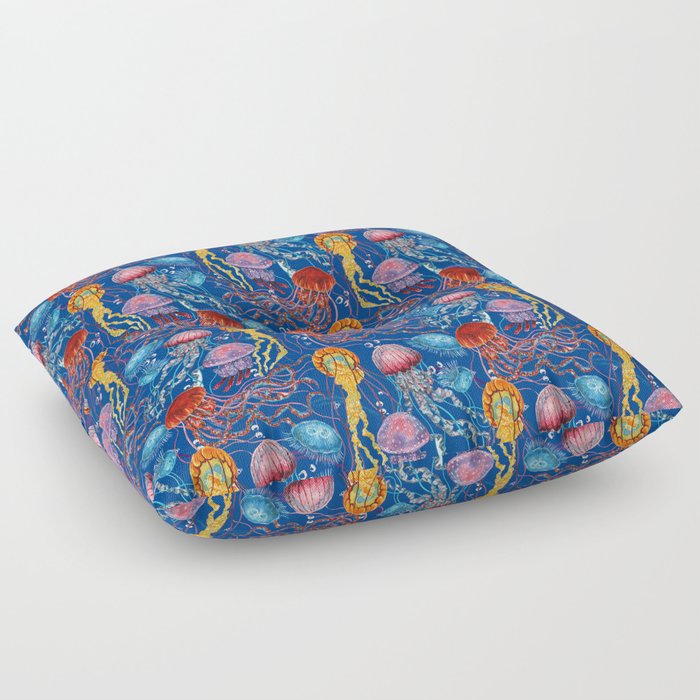 Jellyfish Collection - blue Floor Pillow