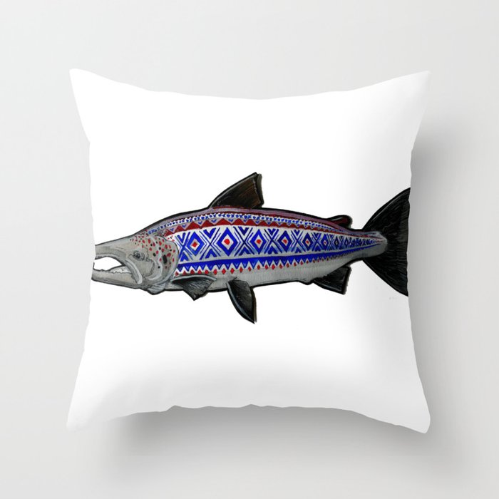 Marius Salmon Throw Pillow