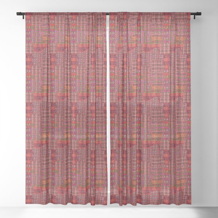 Classic red plaids Sheer Curtain
