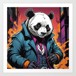 Gangster Panda Art Print