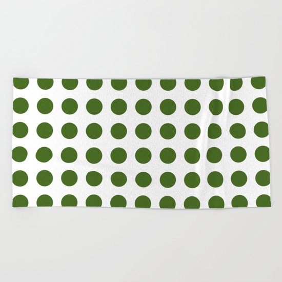 Simply Polka Dots in Jungle Green Beach Towel