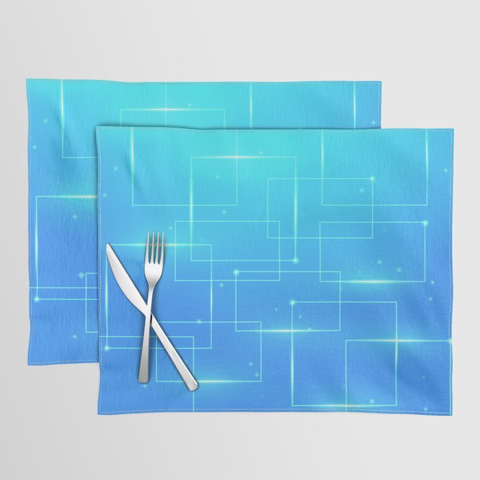 Abstract Rectangles in Shiny Blue. Placemat