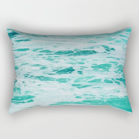 teal waves Rectangular Pillow