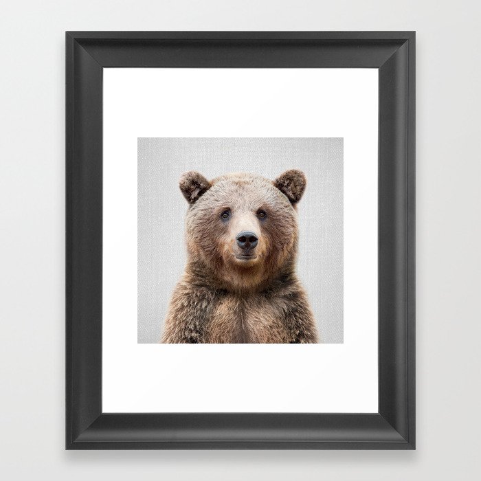 Grizzly Bear - Colorful Framed Art Print