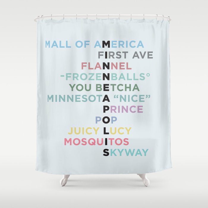 The Words of Minneapolis Shower Curtain