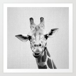 Giraffe 2 - Black & White Art Print