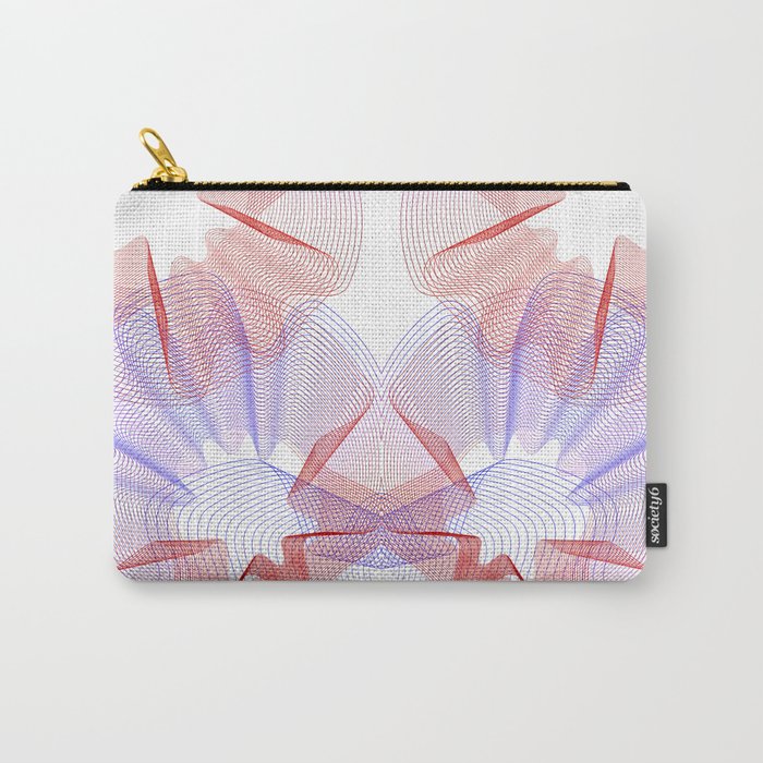 Geometric red pattern  minimal linear waves Carry-All Pouch