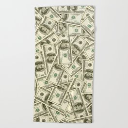 100 dollar bills Beach Towel