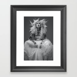 Goldilocks and the three makeup artists female fashion & glamour beautiful blond curls black and white photography - photograph - photographs Framed Art Print