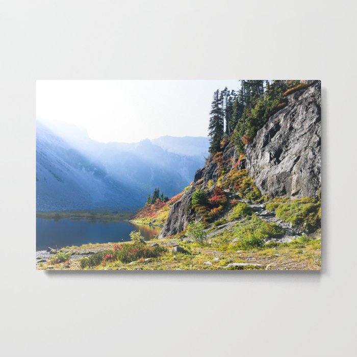 Mountain Sunset Trail Hiking Nature Outdoors Washington Forest Pacific Northwest Wilderness Lake Metal Print