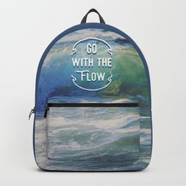 Go With The Flow Backpack | Type, Gowiththeflow, Goodvibes, Aesthetic, Water, Photo, Wave, Splash, Digital, Surf 