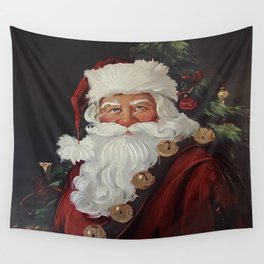 Portrait of Saint Nick Santa Clause Christmas Wall Tapestry