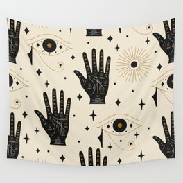 Mystical Hands and Eyes Wall Tapestry | Cancer, Virgo, Gemini, Vintage, Capricorn, Graphicdesign, Moon, Aries, Astrology, Zodiac 