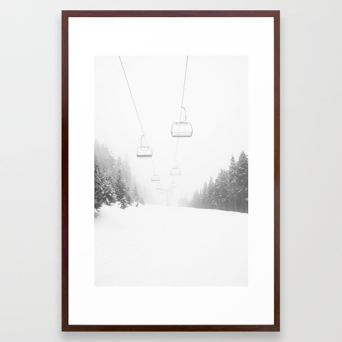 Winter Ski Lift Framed Art Print