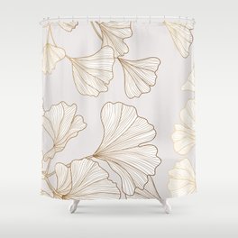 Luxury golden ginkgo biloba pattern Shower Curtain