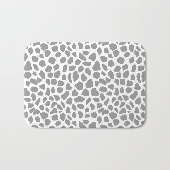 Animal print spots dot dots pattern minimal grey and white basic nursery art Bath Mat