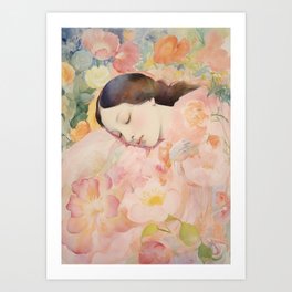 Floral Slumber: A Serene Repose Art Print