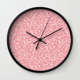 Pink Leopard Print Wall Clock