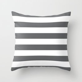 Simply Striped in Storm Gray and White Throw Pillow