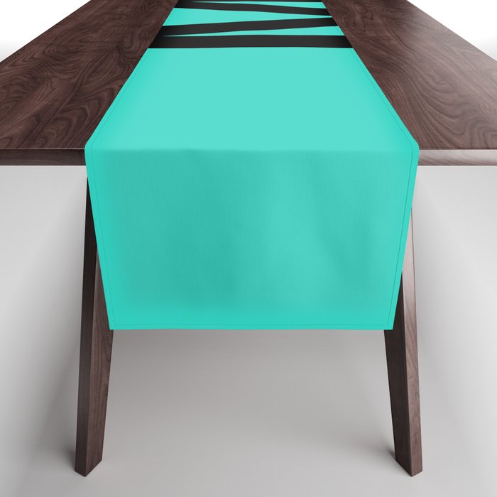 LETTER M (BLACK-TURQUOISE) Table Runner