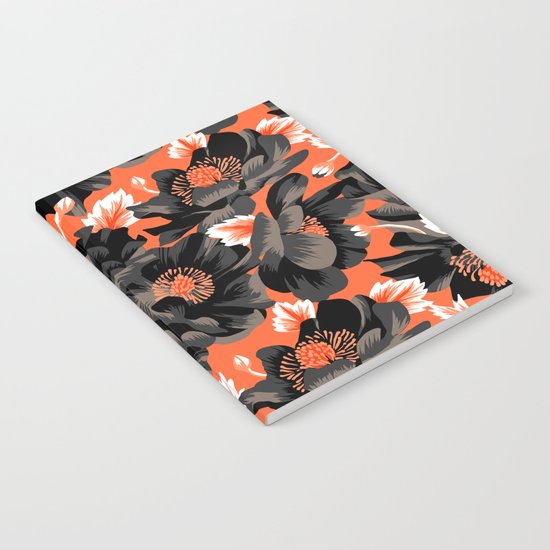 Mount Cook Lily - Orange/Black Notebook